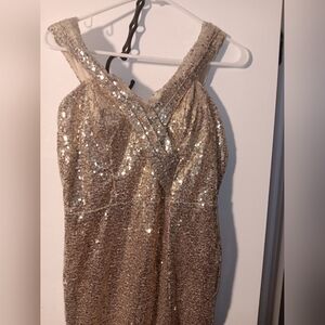 Elegant Sequin Gold Dress